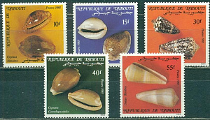 Джибути, 1985, Раковины, 5 марок